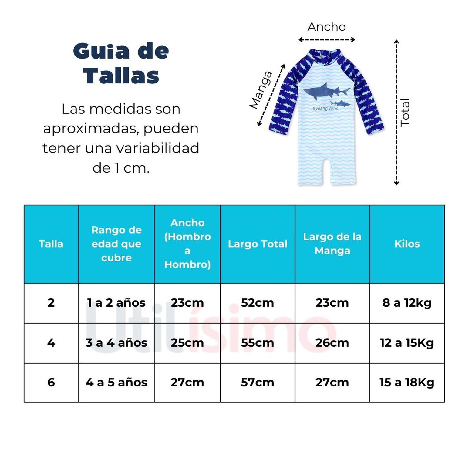 Traje De Ba&ntilde;o Enterito Manga Larga Ni&ntilde;o Jump Kids Ballena Azul image number 1.0