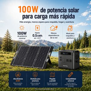Panel Solar Port&aacute;til Oukitel 100w | Monocristalino E Ip68