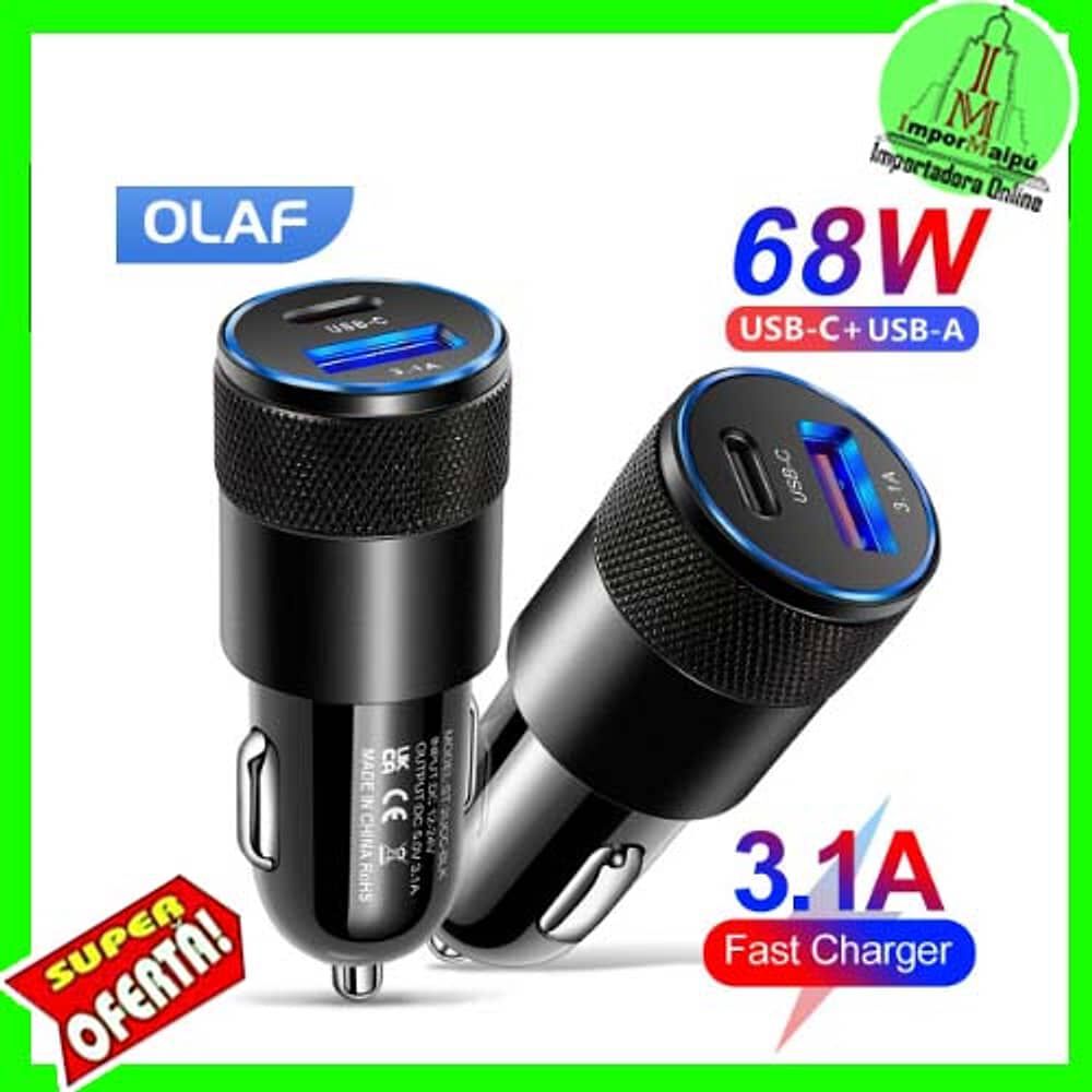 Cargador De Celular Auto Tipo C Carga Rapida Metal 3.1 Amp Y Usb 60w image number 2.0