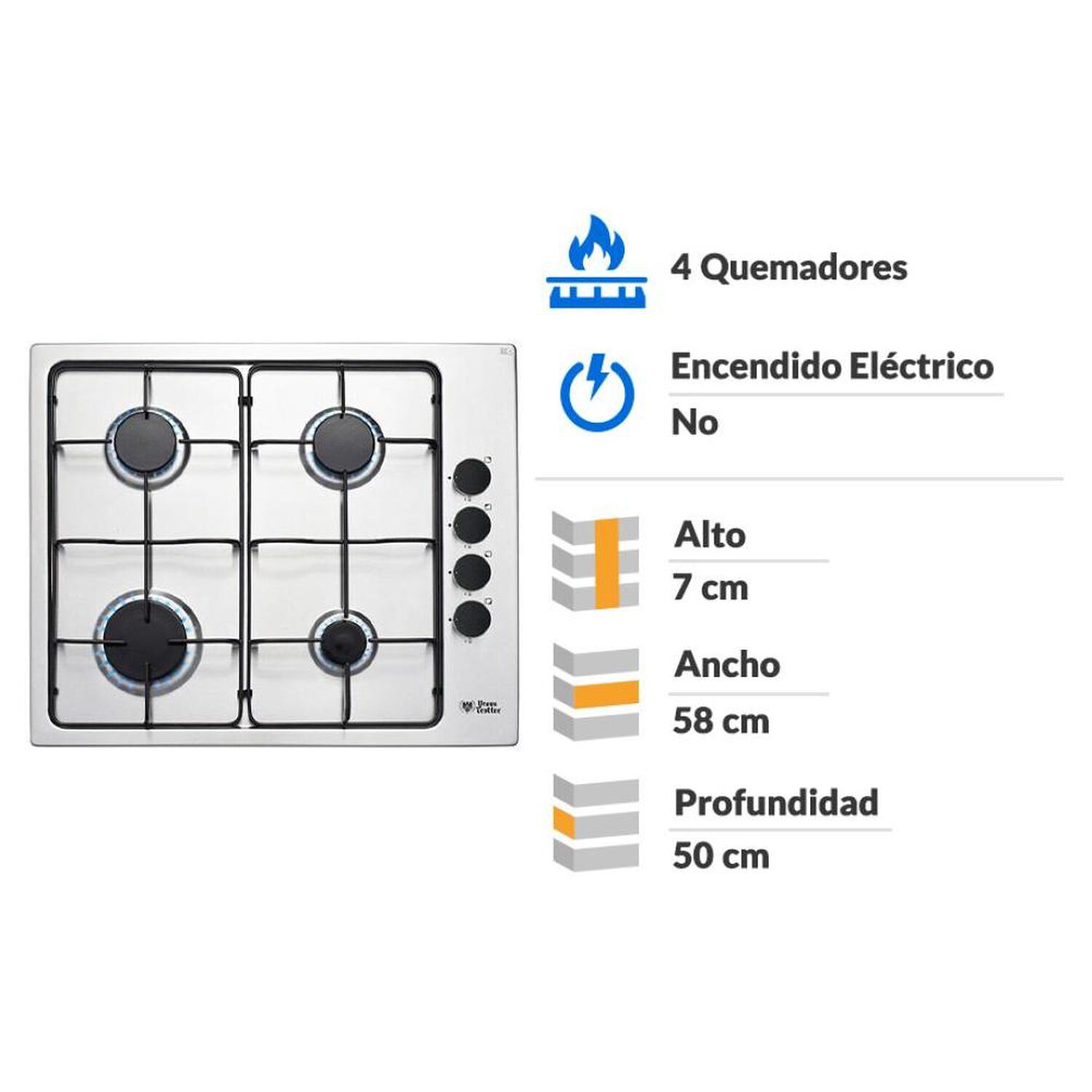 Encimera A Gas Ursus Trotter UT Prime G4 / 4 Quemadores image number 1.0