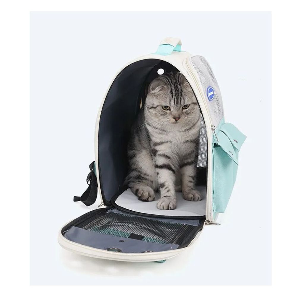 Bolso De Transporte Portátil Para Gato Transpirable Turquesa image number 7.0