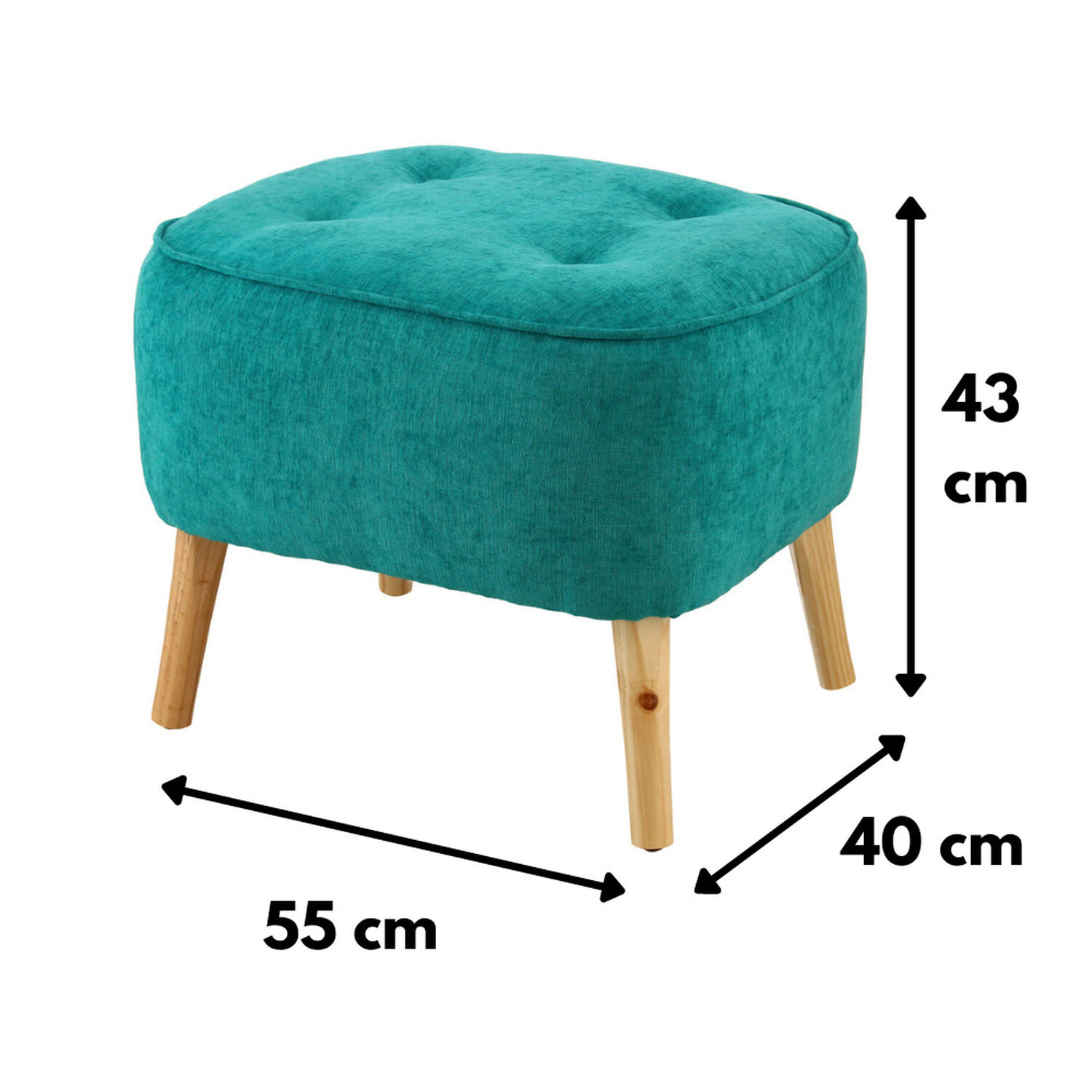 Pouf M&aacute;xima Turquesa Altea 55x45x45 Cm image number 2.0