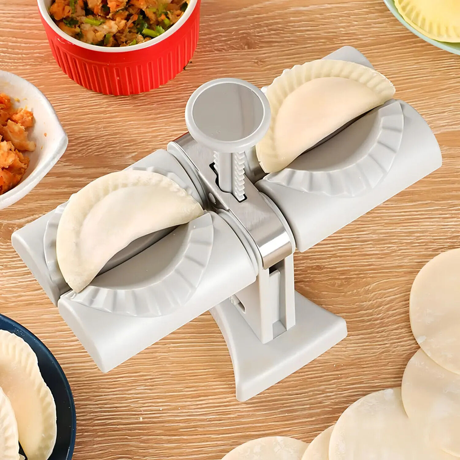Prensa Para Empanadas Molde Empanada Cocktail Maquina Manual Color Gris image number 5.0