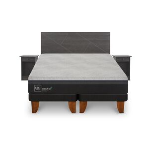 Cama Europea Cic Hybrid Plus / King / Base Dividida + Set De Maderas