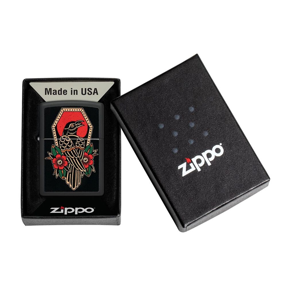 Encendedor Zippo Crow Tattoo Design Negro Zp48611 image number 5.0