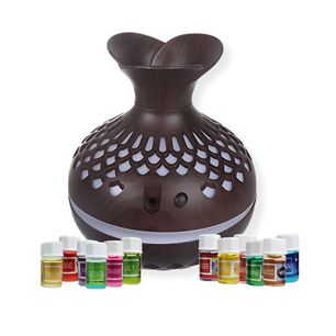 Pack Humidificador Forma De Flor + 12 Esencias Aromaticas