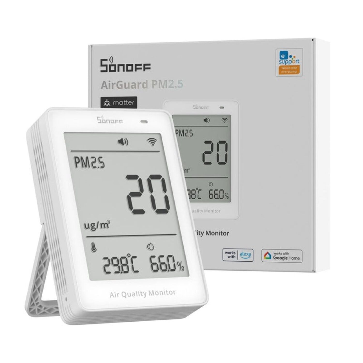 Monitor De Calidad De Aire Pm2.5 Wifi Matter Sonoff Airguard image number 0.0