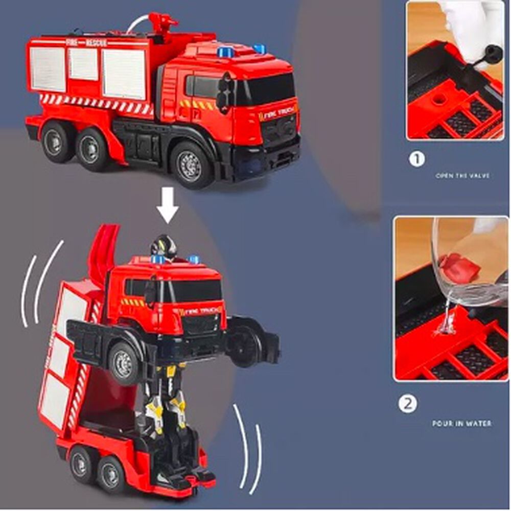Auto A Control Remoto Transformer Bombero Lanza Agua image number 2.0