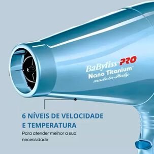 Secador De Pelo Nano Titanium Portofino 6600 Azul Babylisspro