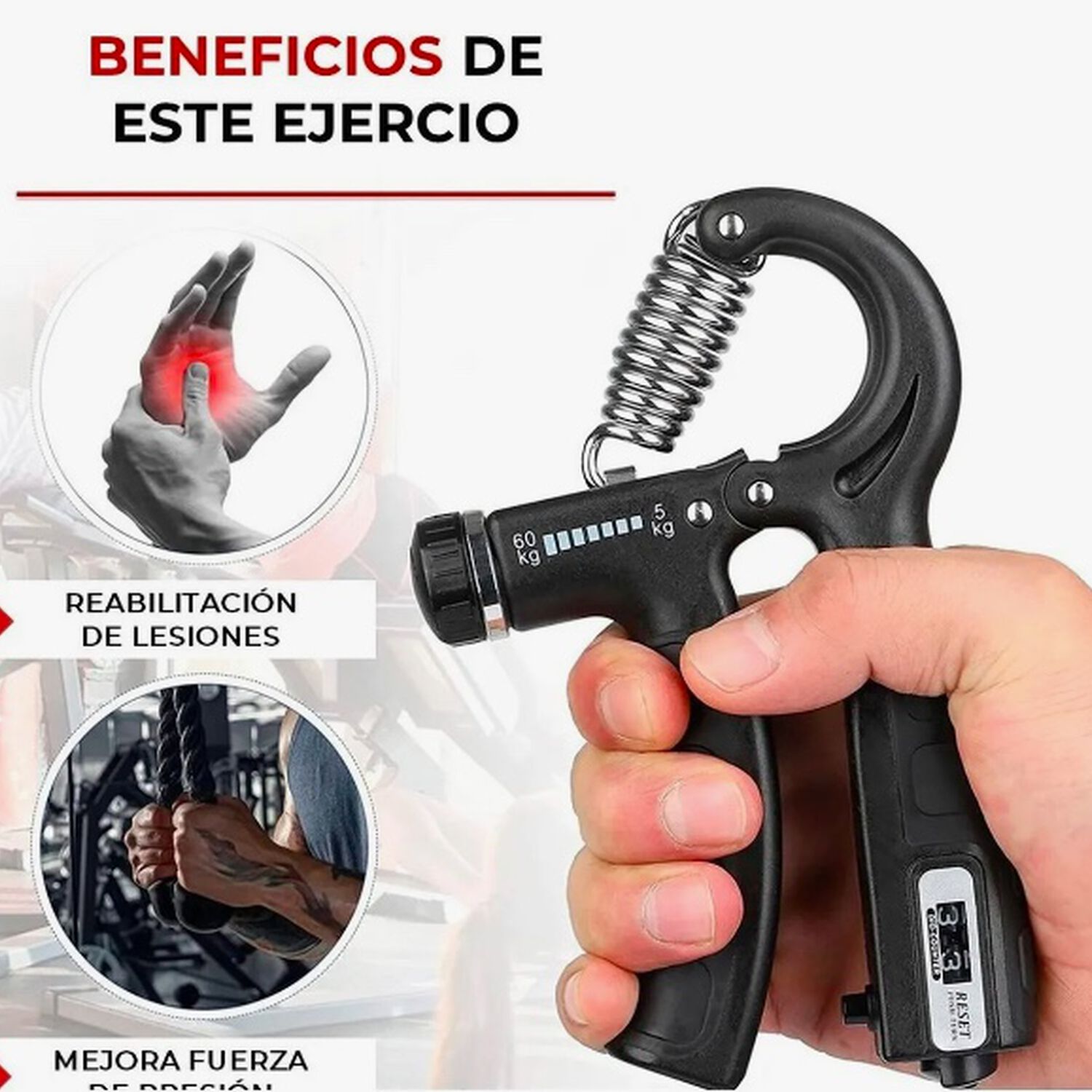 Set Hand Grip Ejercitador Manos image number 3.0