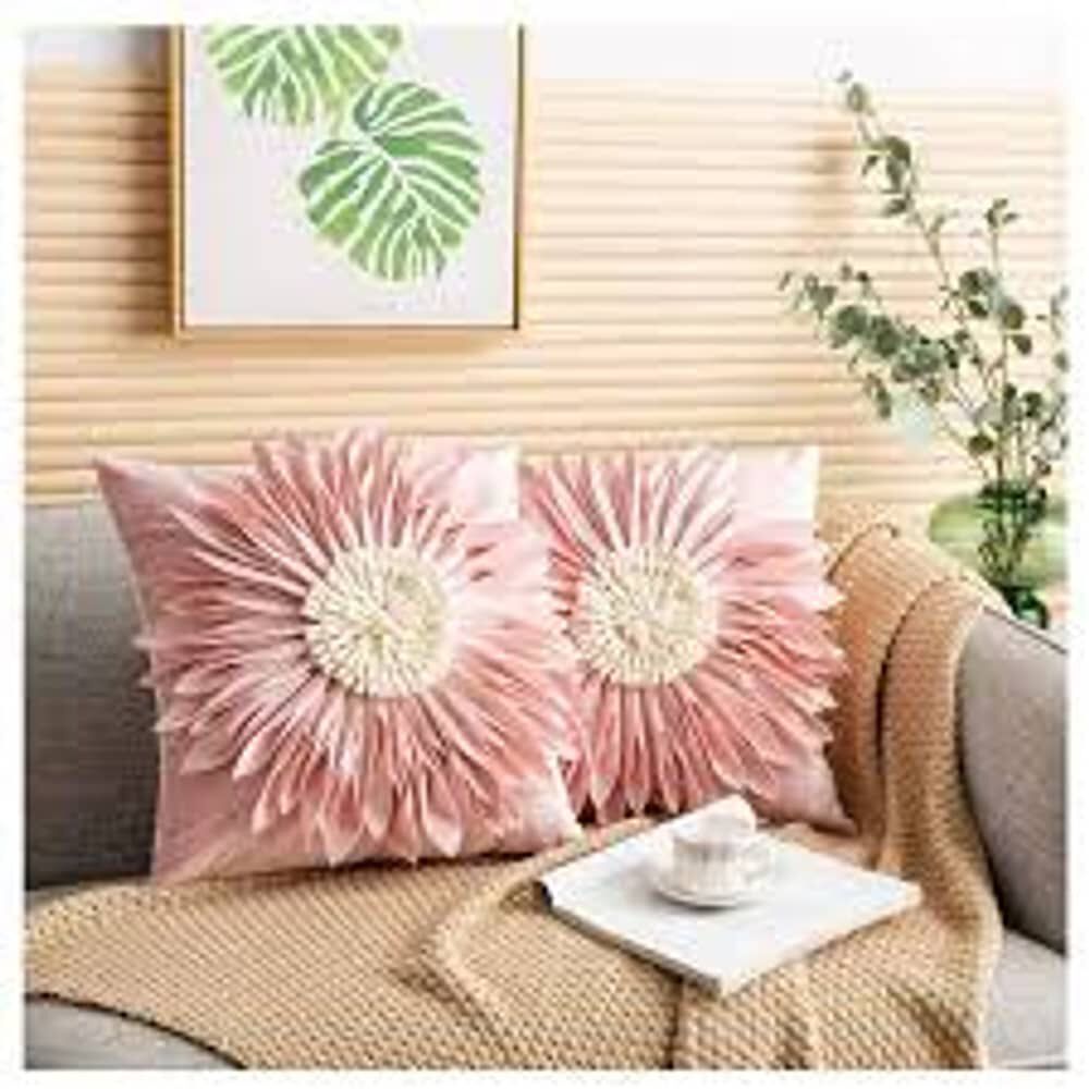 Set De 2 Cojines De Flor Rosado image number 0.0