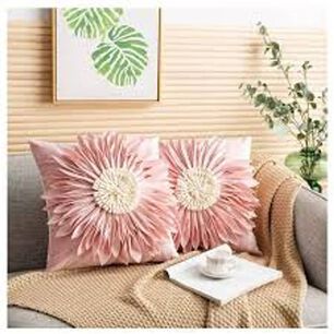 Set De 2 Cojines De Flor Rosado