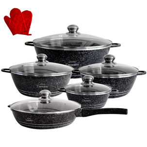 Juego De Ollas Granito 12 Piezas Roya Dessinng Color