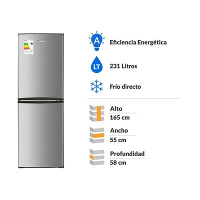 Refrigerador Bottom Freezer Mademsa Nordik 415 Plus/ Frío Directo/ 231 Litros