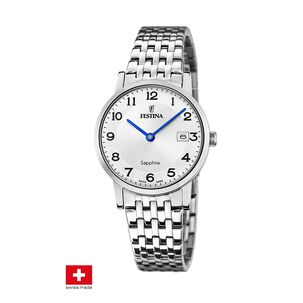 Reloj F20019/4 Festina Swiss Plateado Mujer Swiss Made