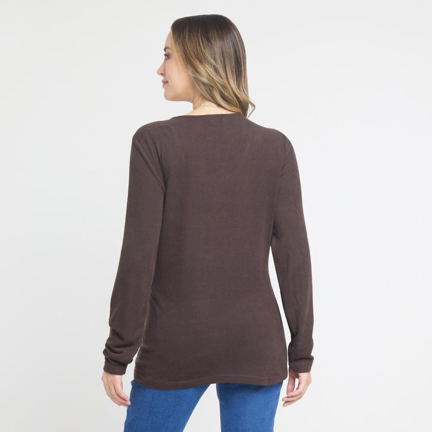 Sweater Tejido Camant Doble Manga Larga Cuello Redondo Mujer Lesage image number 3.0