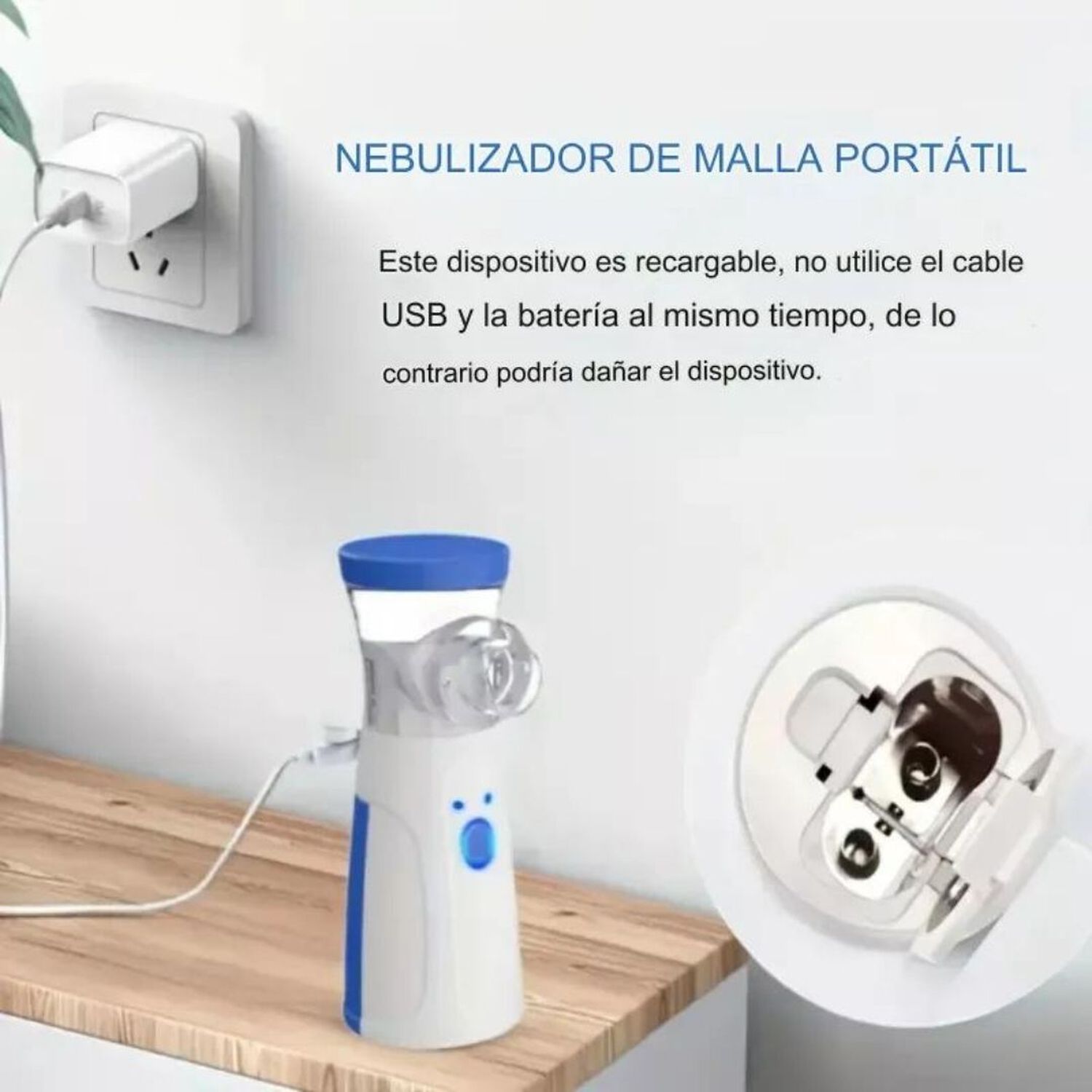 Nebulizador Inhalador Port&aacute;til Recargable Usb Ni&ntilde;os Adultos Mesh image number 6.0