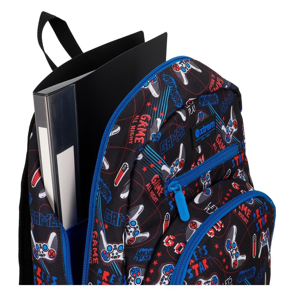 Multipack 6xt Mochila Ni&ntilde;o Xtrem Gamer Negro image number 4.0
