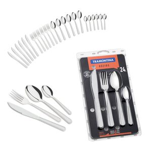 Juego De Cubiertos 24 Piezas Tramontina Buzios Cuchillo Asado