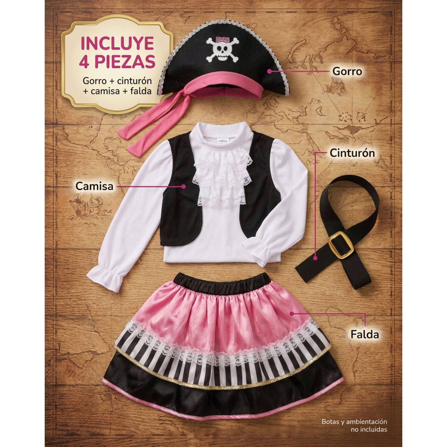 Disfraz Cosplay Pirata Corsario Piratas Infantiles Todos Ni&ntilde;o image number 28.0