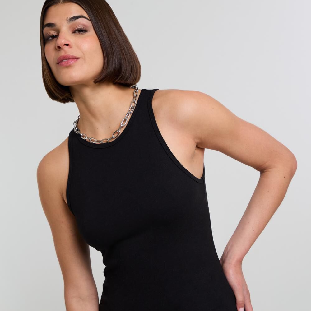 Vestido Jersey Largo Sin Mangas Cuello Redondo Mujer Rolly Go image number 4.0