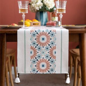 Camino De Mesa + Individuales Set De 7 Piezas 35x180cm Md08