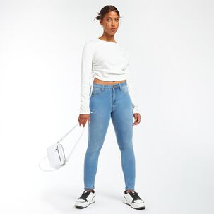 Jeans Tiro Alto Skinny Rolly Go