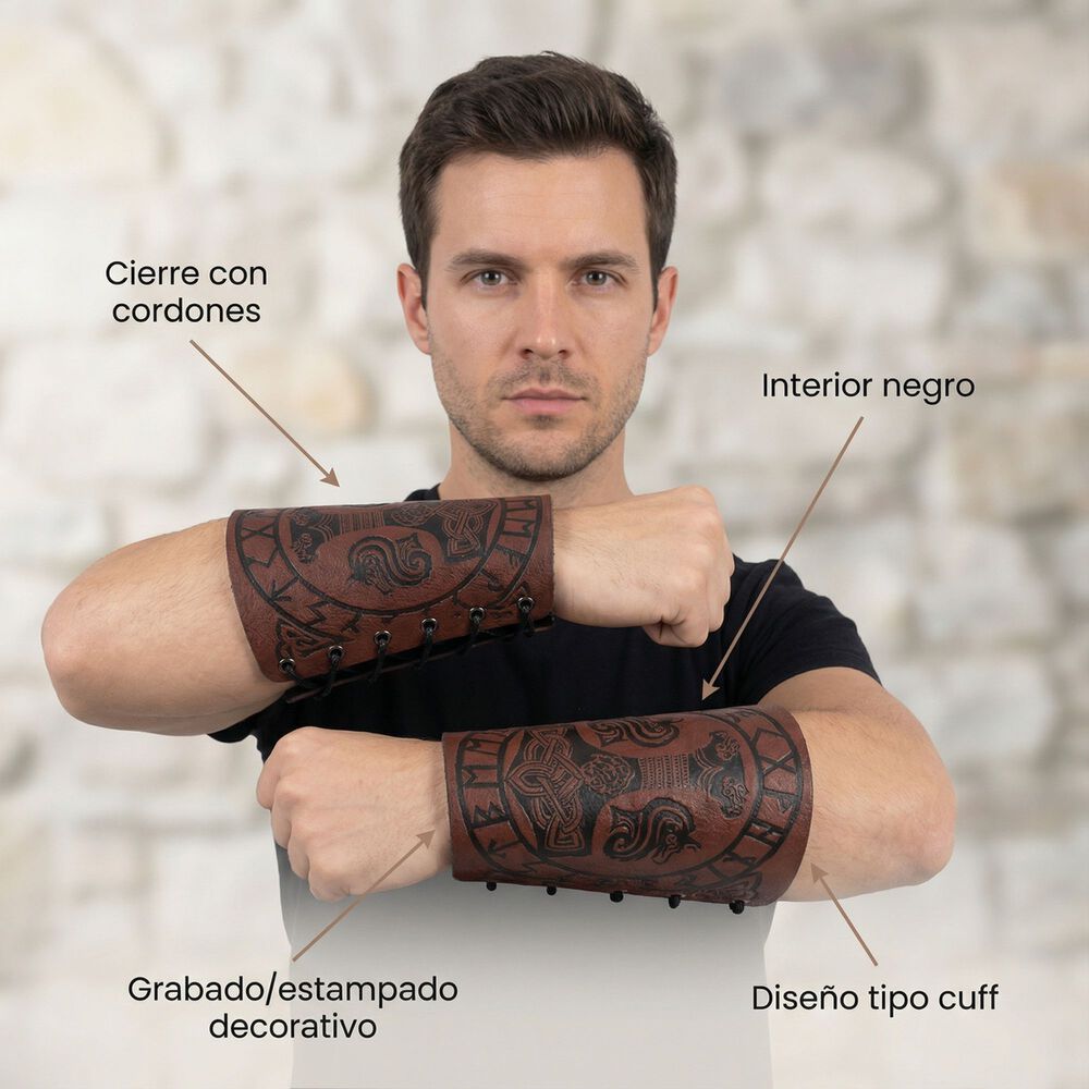 Disfraz Brazalete Armadura Lobo Vikingo image number 2.0
