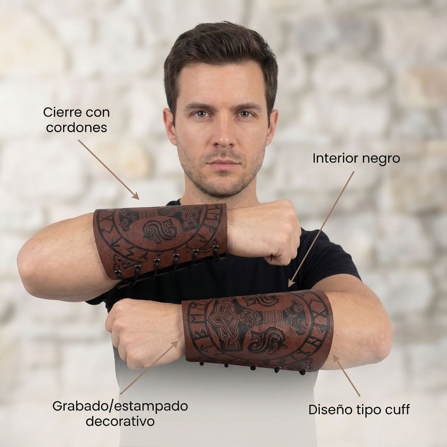 Disfraz Brazalete Armadura Lobo Vikingo image number 2.0