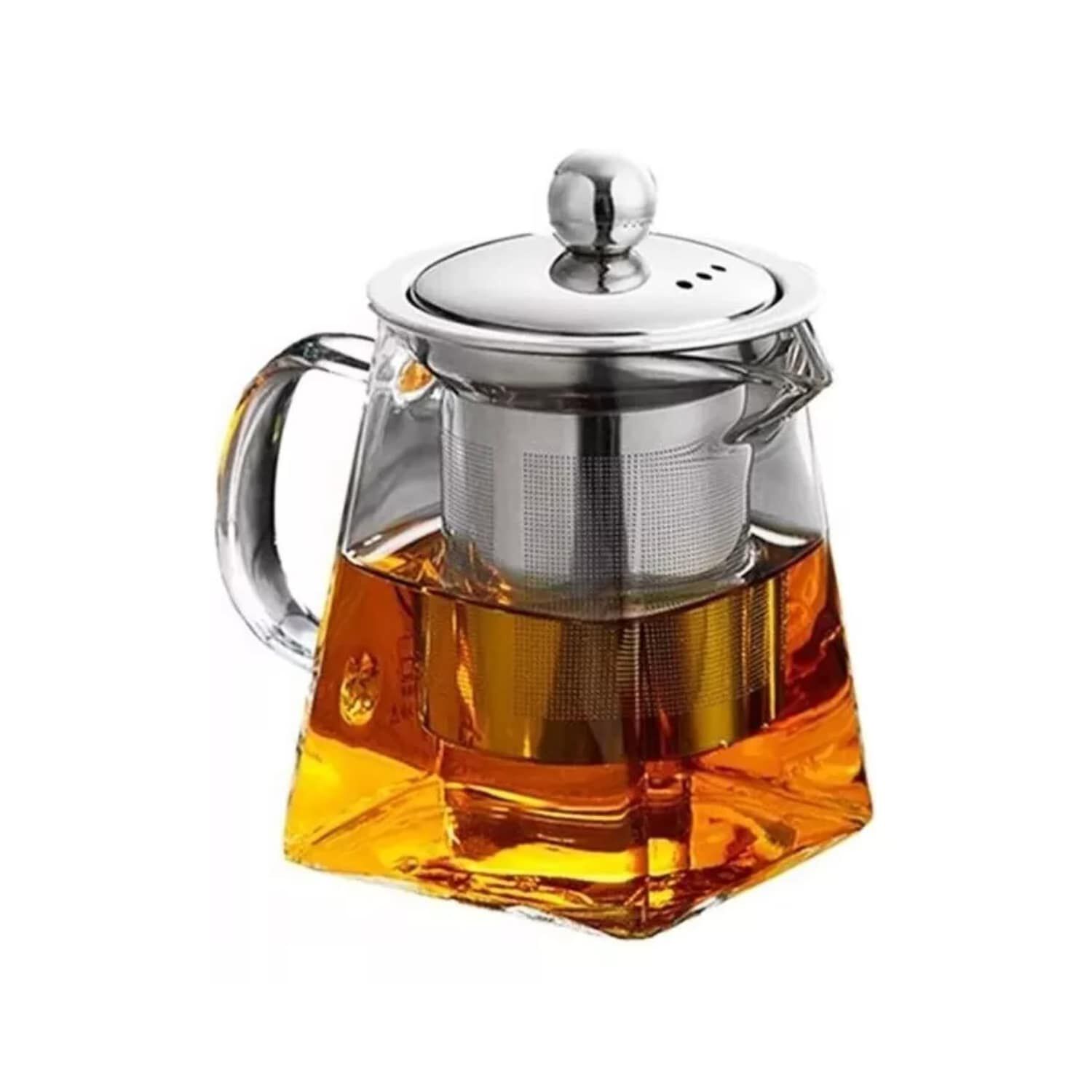 Tetera Infusora De Te Vidrio Cuadrado Piramide 550ml Infusiones image number 2.0