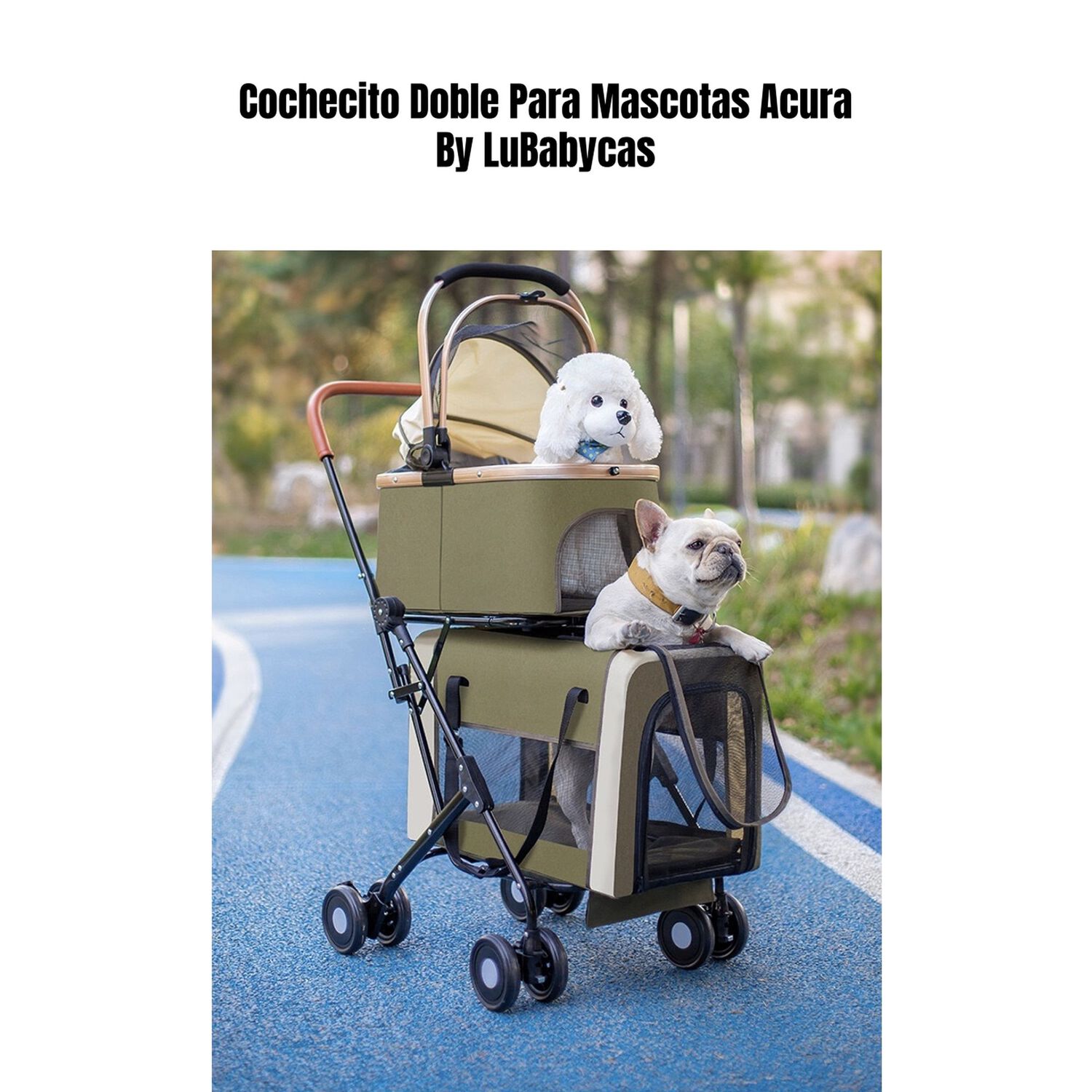 Cochecito Doble Para Mascotas Acura Negro By Lubabycas image number 7.0