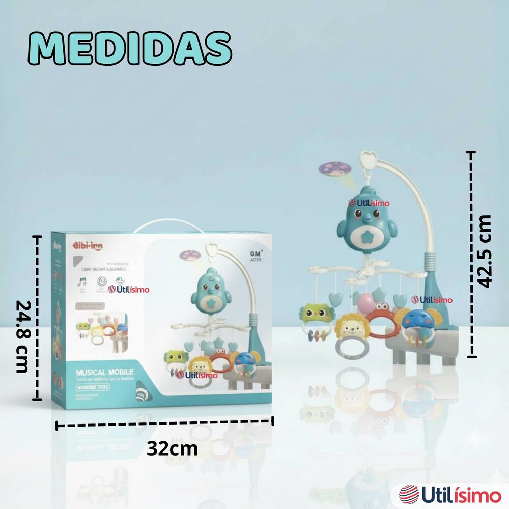 M&oacute;vil Giratorio Musical Proyector Beb&eacute; Ni&ntilde;o Azul image number 3.0