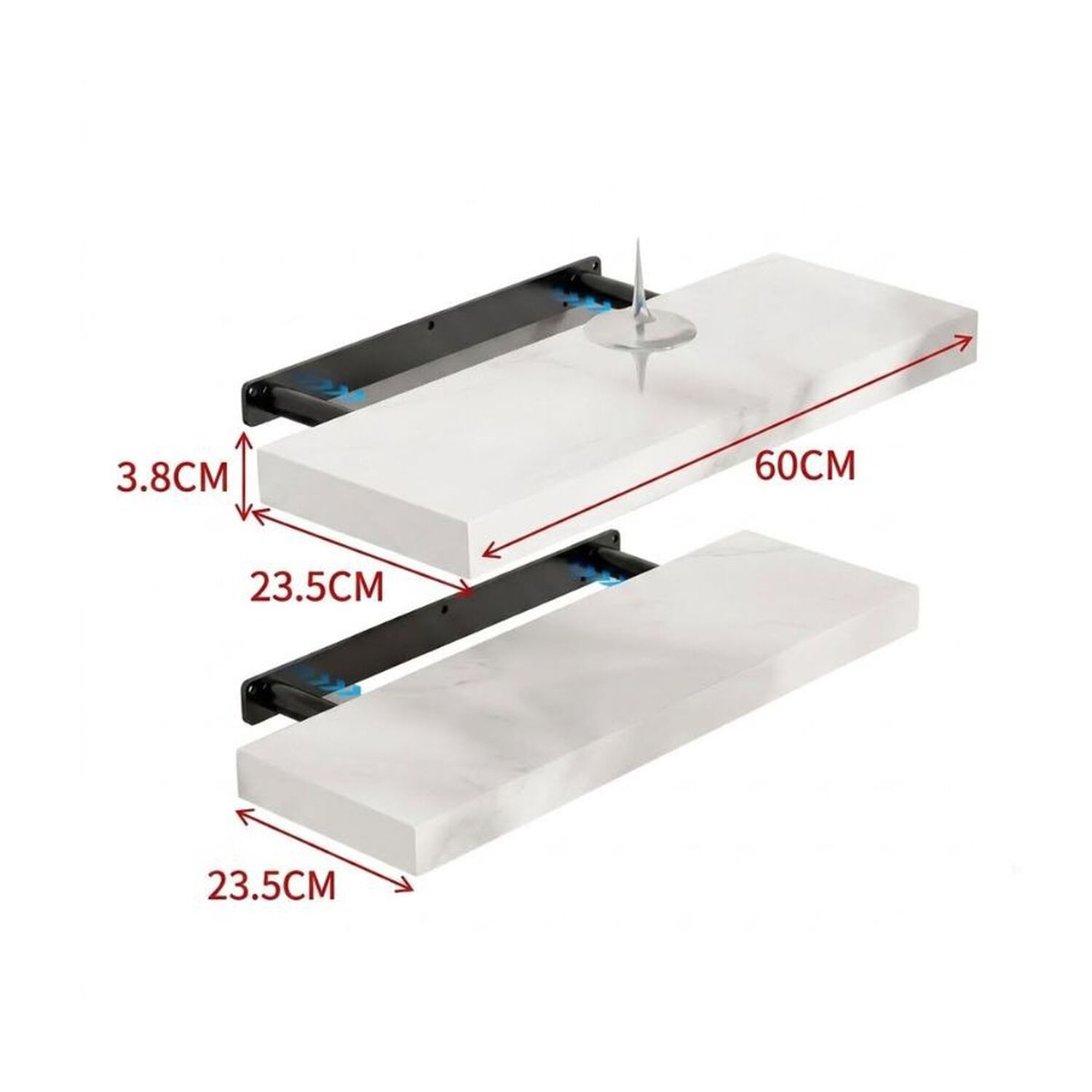 Repisa Flotante Minimalista Madera Blanca Organizador 60cm image number 3.0