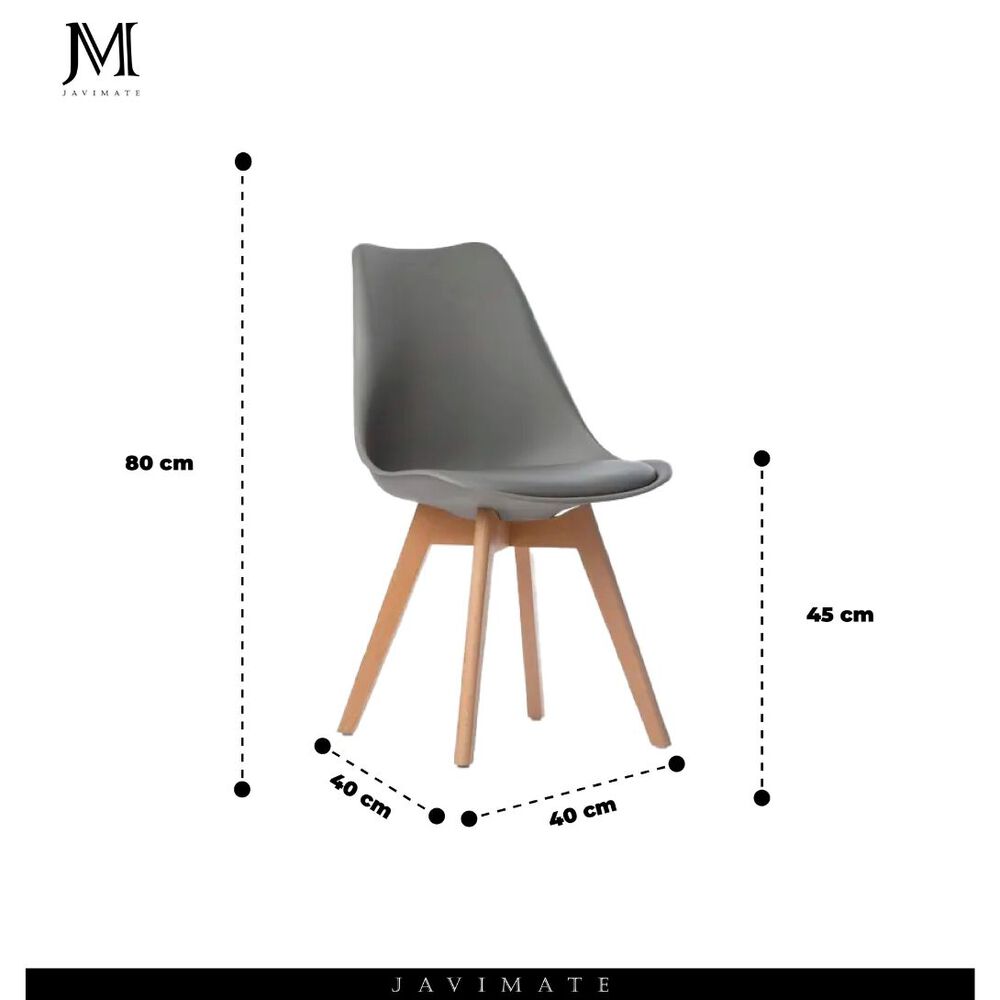 Pack 4 Sillas De Comedor Tulip Gris image number 3.0