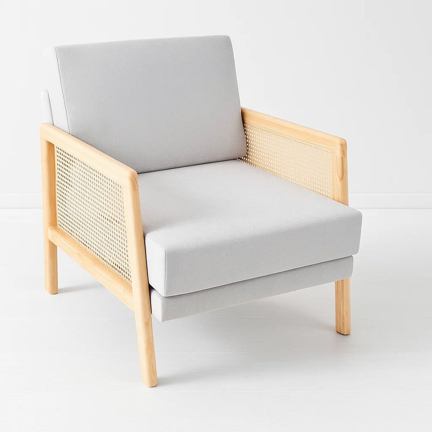 Sillon Madera Rattan Harmony - Gris image number 0.0