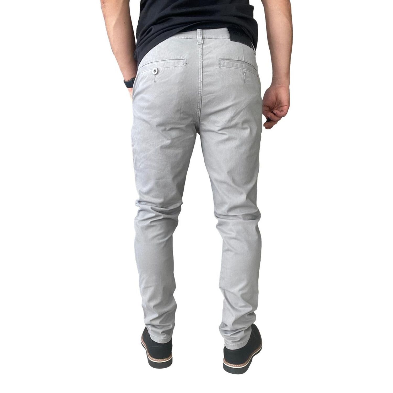 Pantal&oacute;n Elasticados Slim Fit Gabardina Gris Hombre image number 8.0