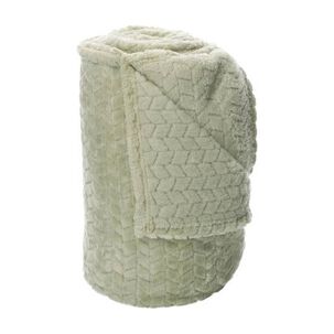 Frazada Andes Jacquard Flannel Verde 2 Plaza