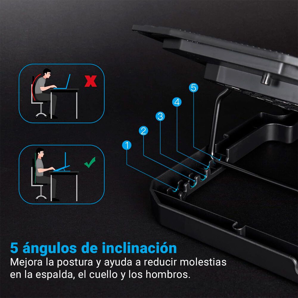 Base Cooler Para Notebook Kolke 15,6' Control 6 Ventiladores image number 6.0