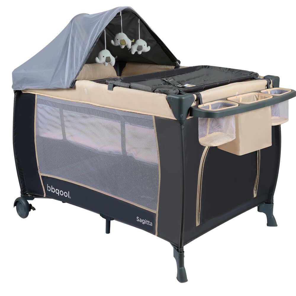 Cuna Playard Sagitta Beige + Colch&oacute;n De Viaje Plegable image number 1.0