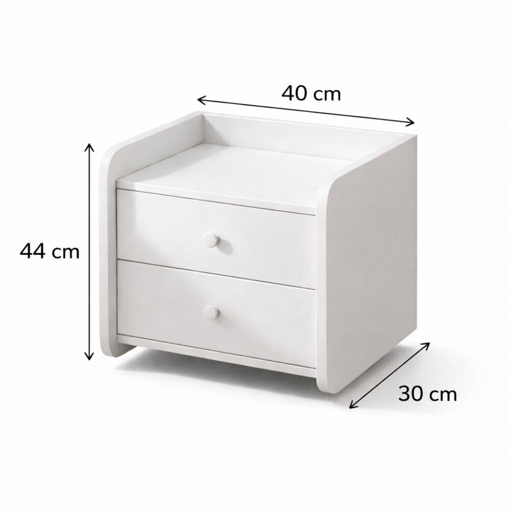 Velador Mesa De Noche Moderna Con 2 Cajones image number 1.0