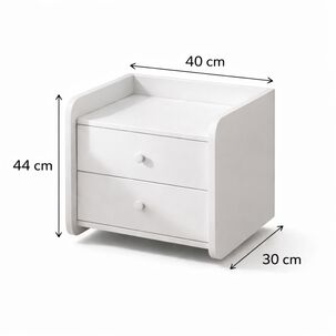 Velador Mesa De Noche Moderna Con 2 Cajones