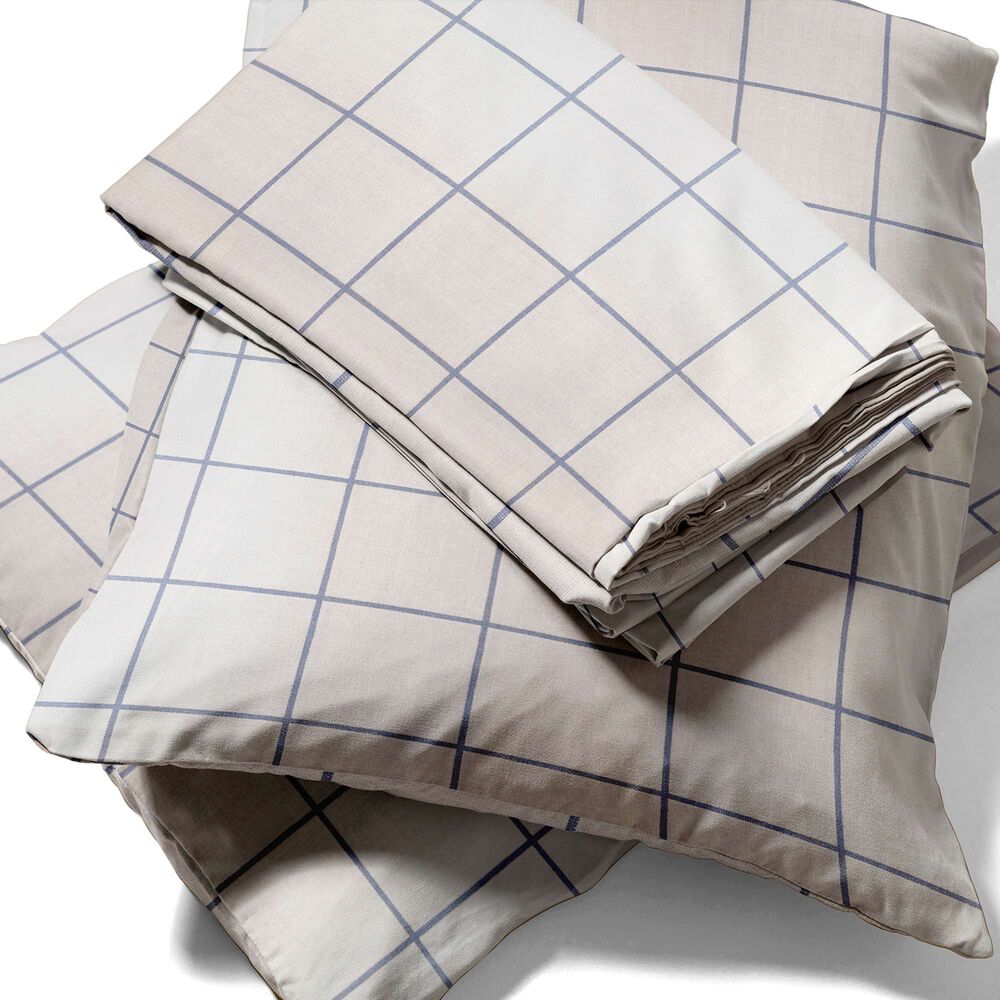 Juego S&aacute;banas Nautica 3piezas Microfibra 1,5 Plazas Dise&ntilde;o A Cuadros Blanco image number 1.0