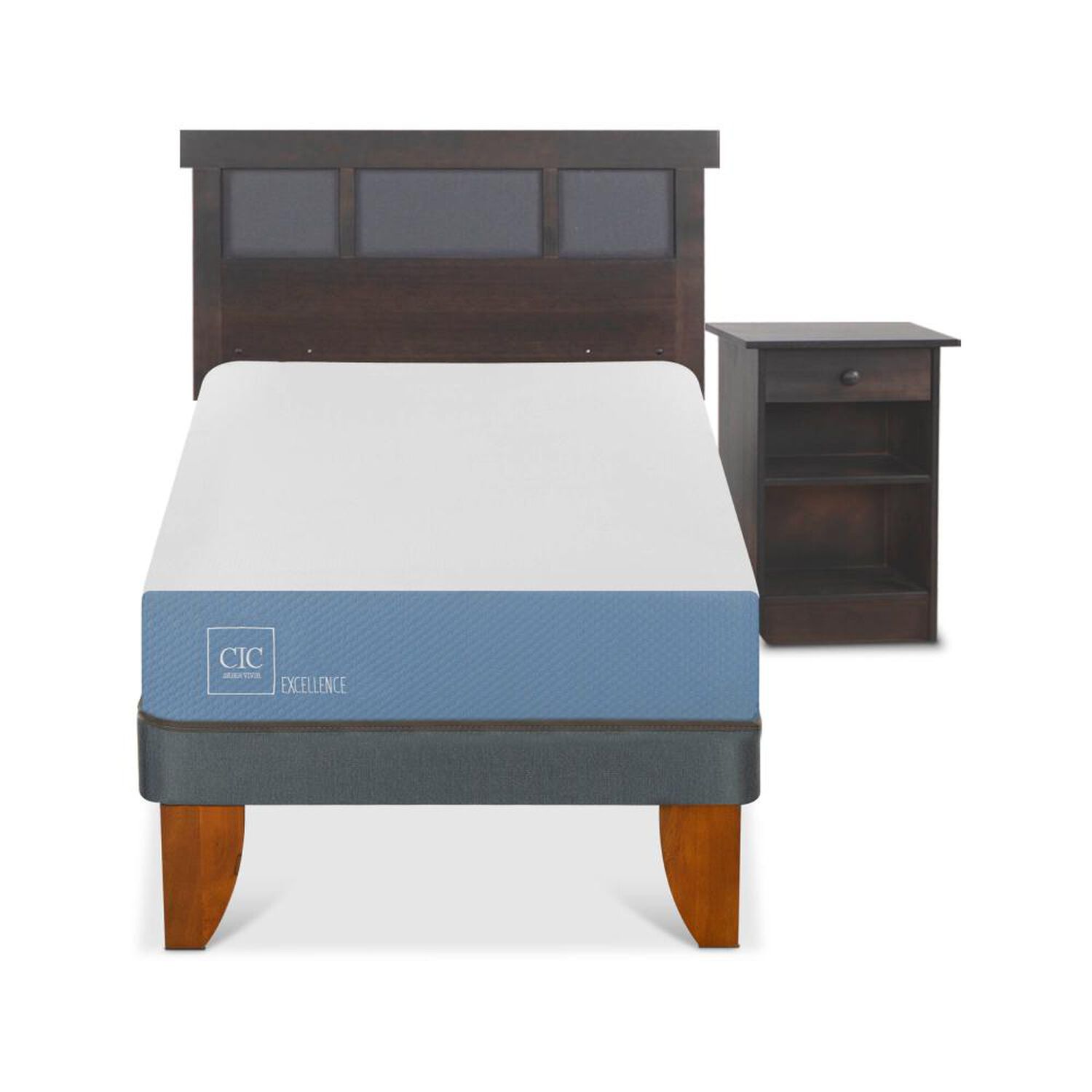 Cama Europea Cic Excellence / 1 Plaza / Base Normal + Set De Maderas image number 0.0