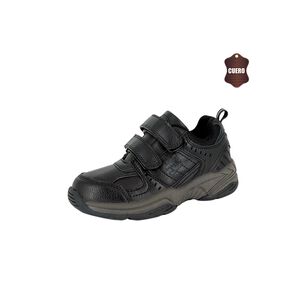 Zapatilla Escolar De Cuero Calar Negro Uns