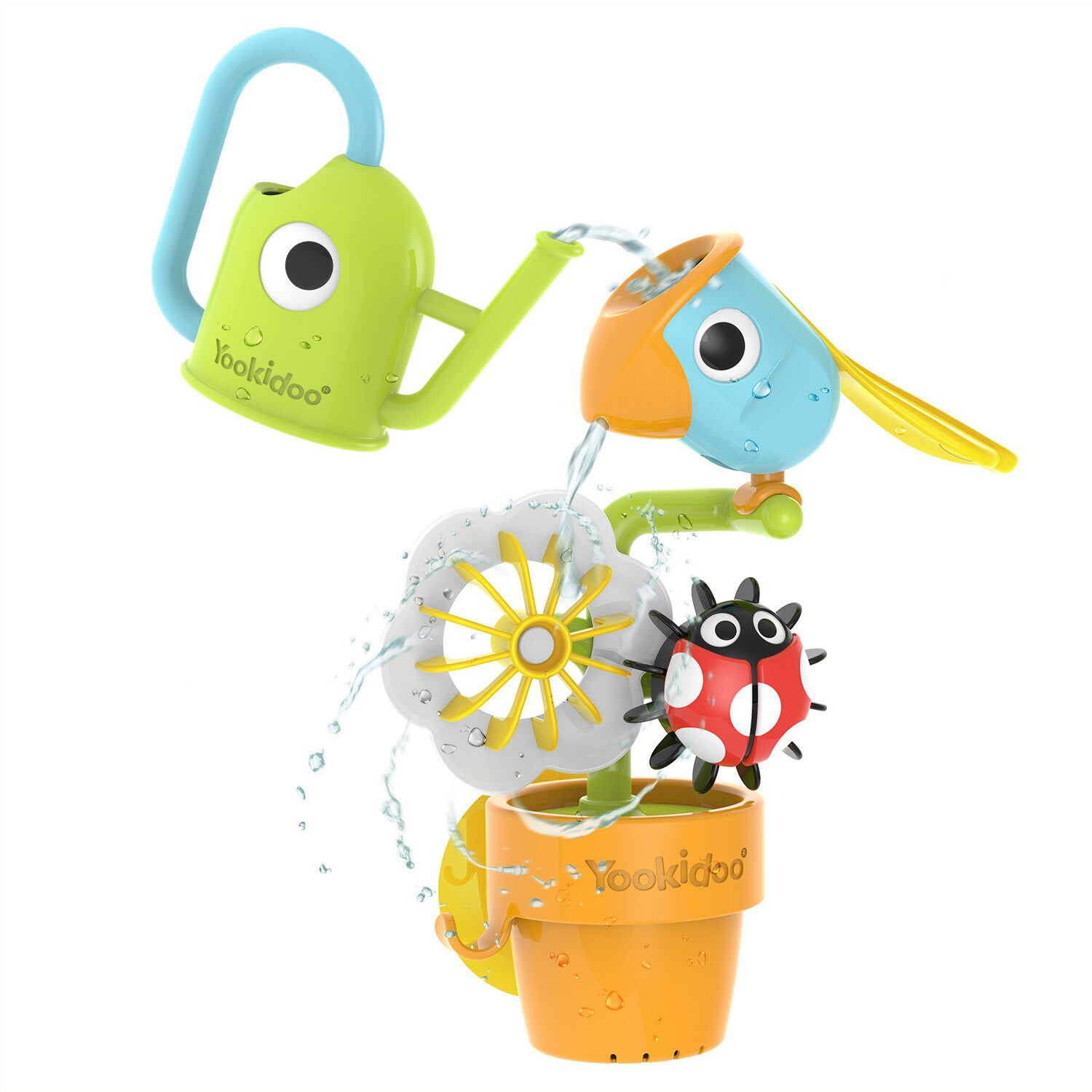 Juego De Ba&ntilde;o Tucan Y Chinita De Agua Infantil Beb&eacute; Ni&ntilde;o Ni&ntilde;a Tina Yookidoo image number 1.0