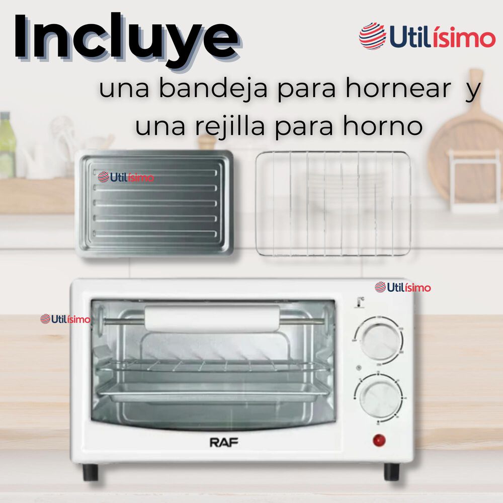 Mini Horno Eléctrico De Mesa 7 Litros Hornear Asar Y Tostar image number 9.0