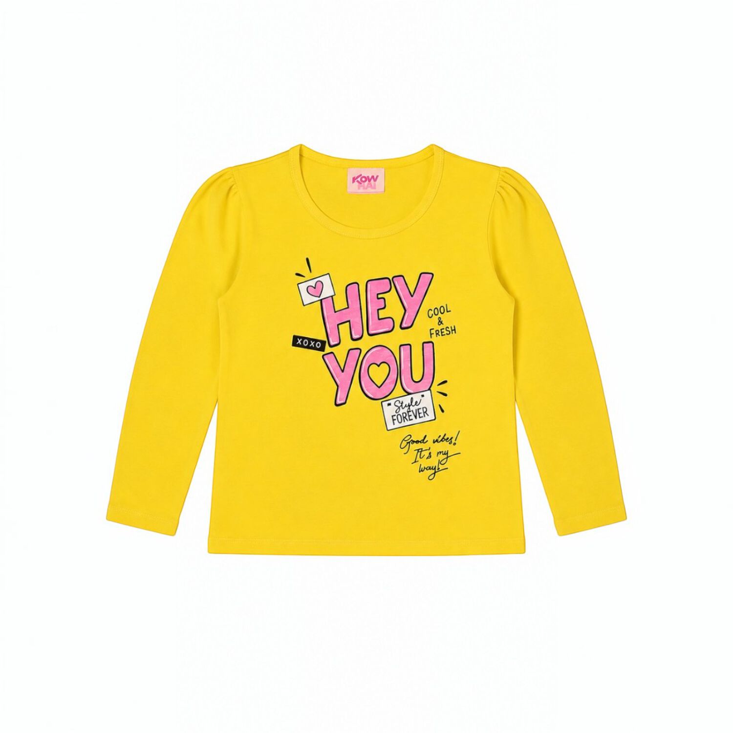 Pijama Ni&ntilde;a Estampado Hey You Amarillo image number 4.0