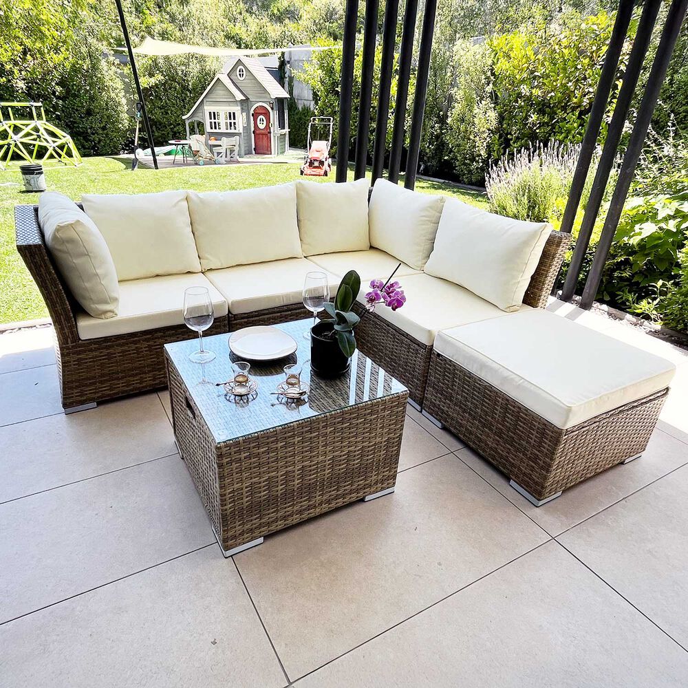 Living Terraza Modular Fresno Caramelo 5 Personas Con Cajones image number 1.0