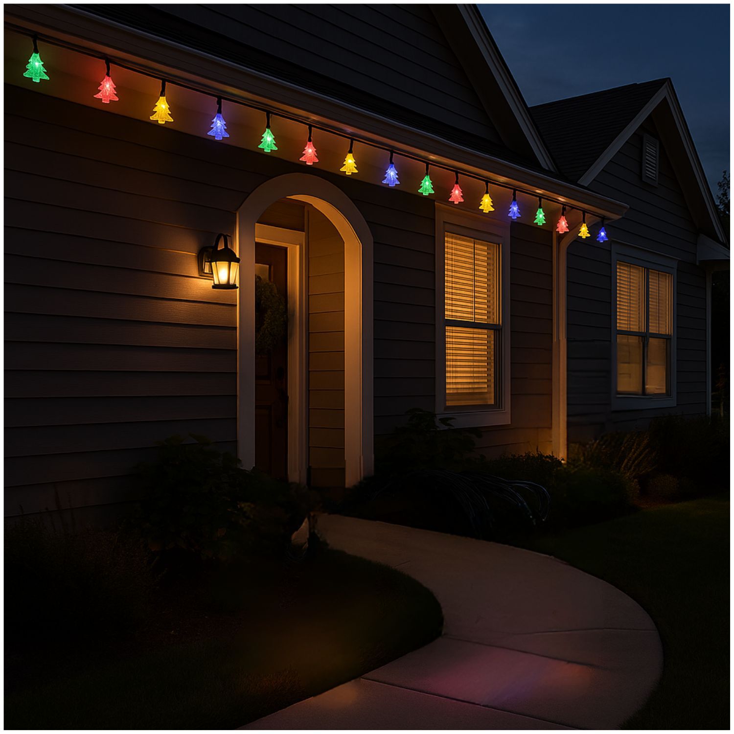 Set 3 Luces Navidad Led Arboles Solar 4m Rgb Decoracion image number 2.0