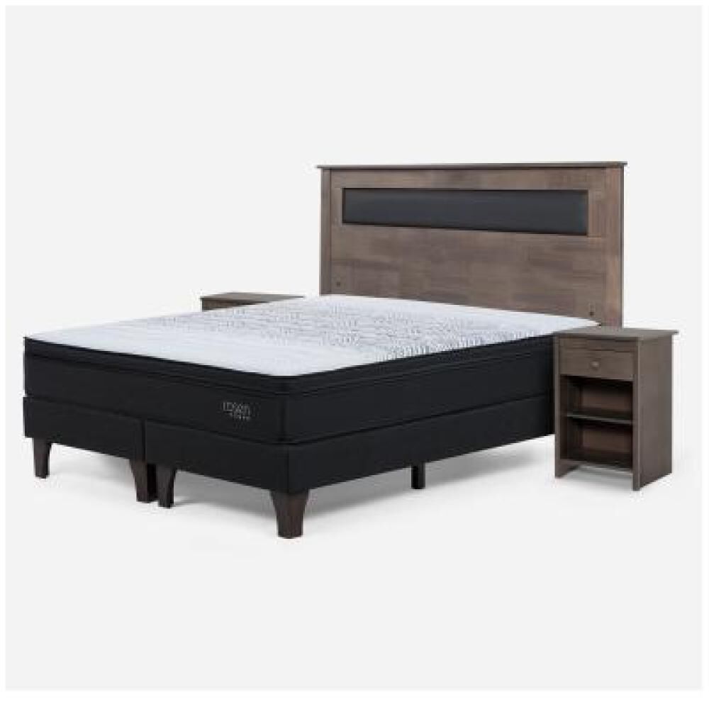 Cama Europea Rosen Tempo / 2 Plazas / Base Dividida + Set De Maderas image number 7.0